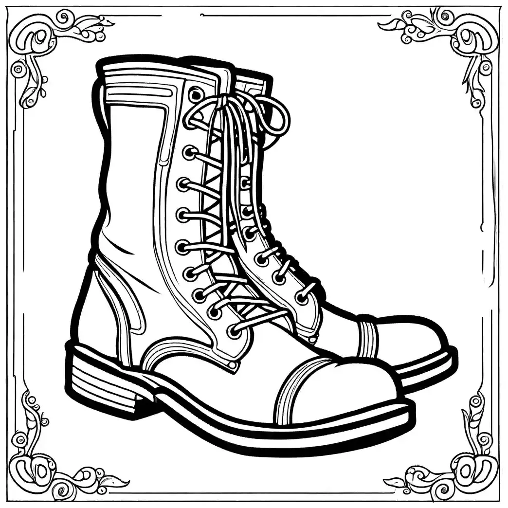 Intricate boot coloring page Lulu Pages