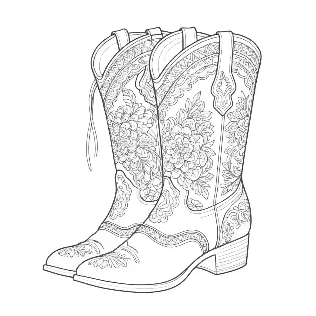 Classic boot coloring page Lulu Pages
