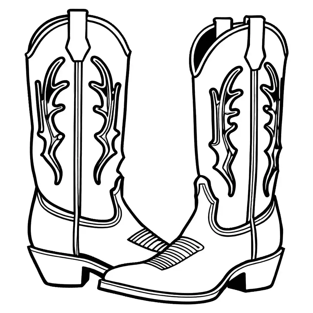Cowboy boot coloring page Lulu Pages