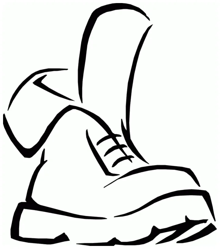 Hiking Boots Coloring - Coloring Nation