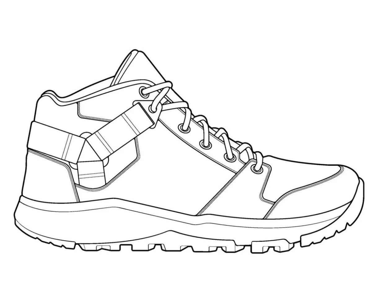 a coloring page of a hiking boot 54692468 Vector Art at Vecteezy