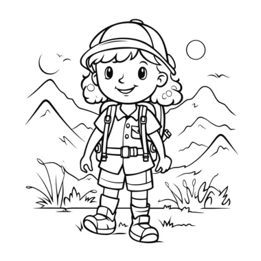 Coloring Hiking PNG Transparent Images Free Download | Vector Files