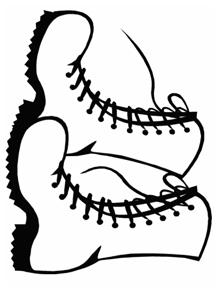 Hiking Boots Coloring Page & coloring book. 8000+ coloring pages.