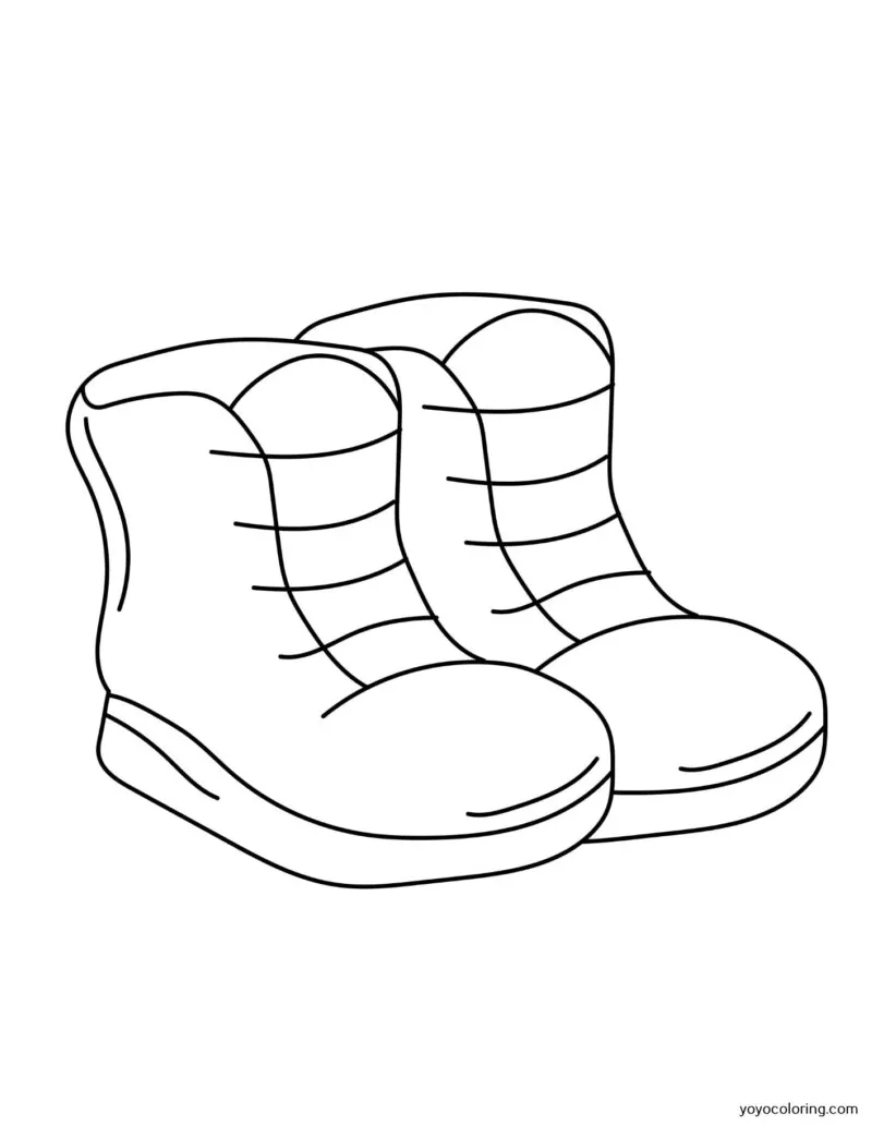 Hiking Boots Coloring Pages ᗎ Printable Painting Template