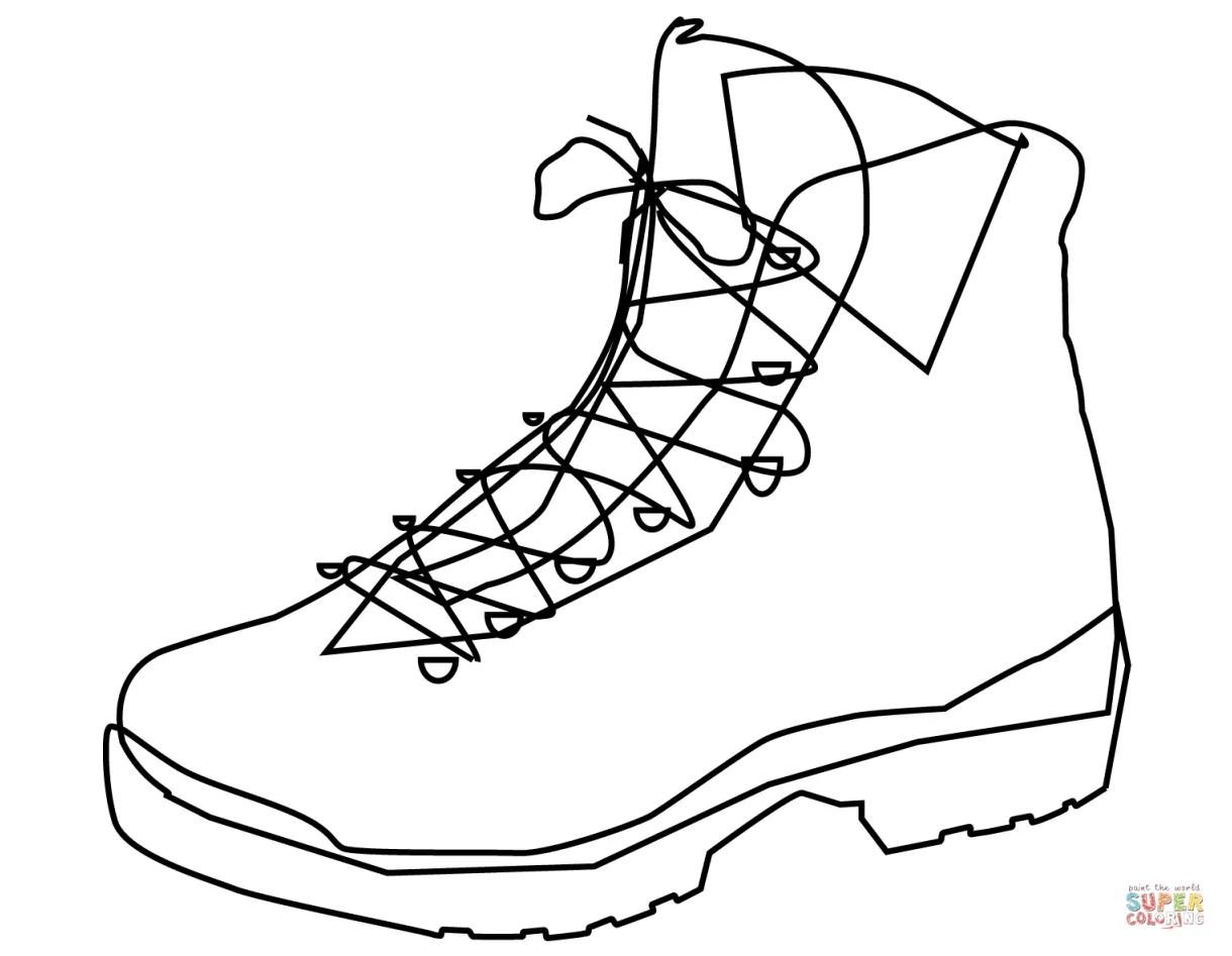Boot coloring page | Free Printable Coloring Pages