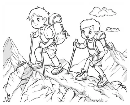 Hiking Coloring Pages
