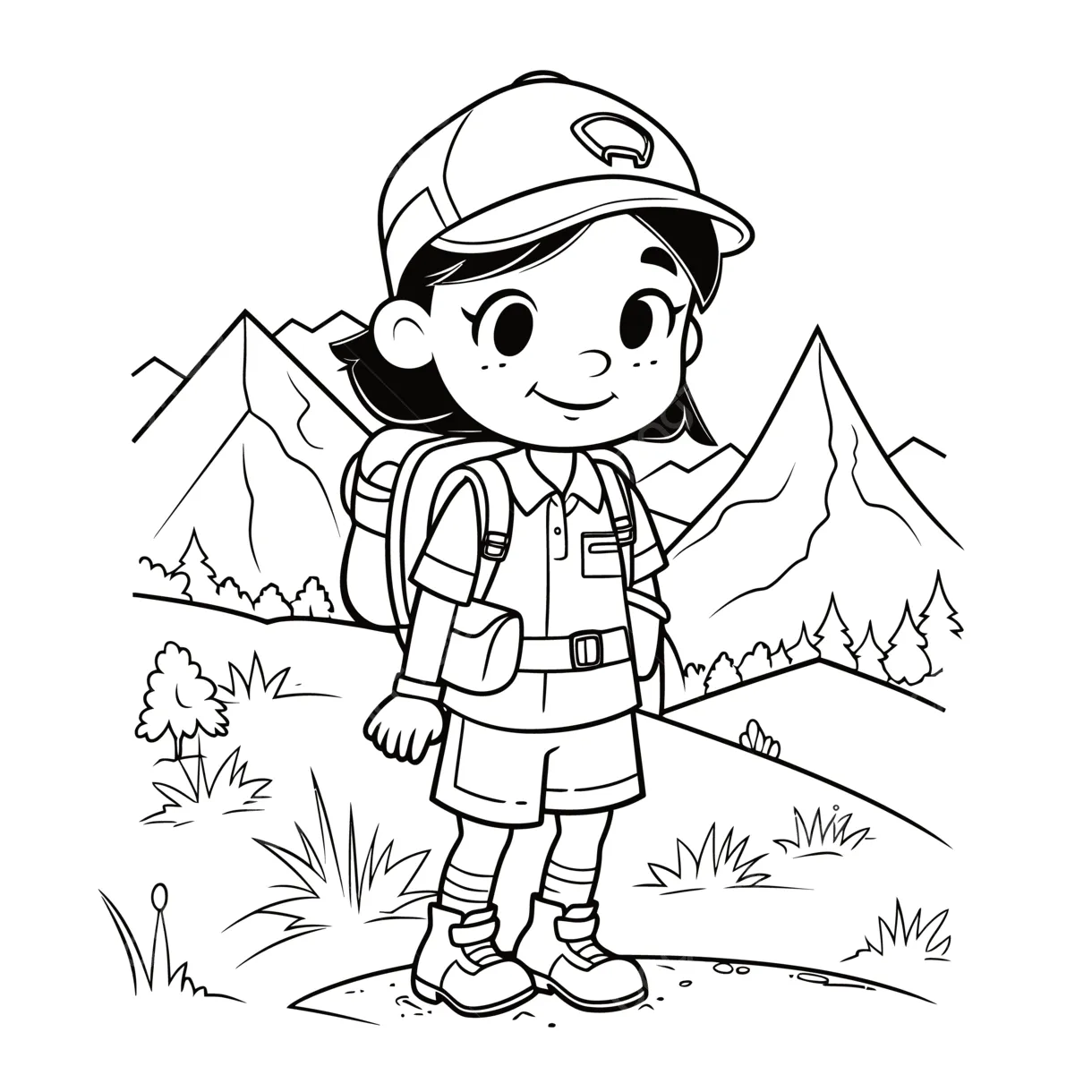 Hiking Coloring Page Hiking St. Patrick's Chibi Girl