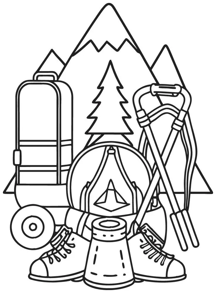 Hiking Coloring Page Hiking St. Patrick's Chibi Girl