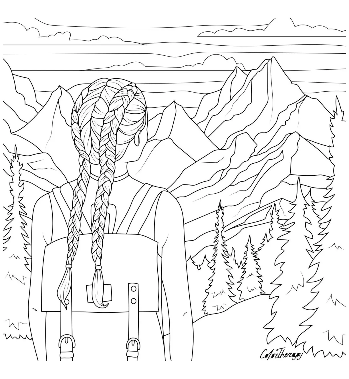 Hiking Coloring Pages - Coloring Home