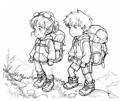 Hiking Coloring Pages