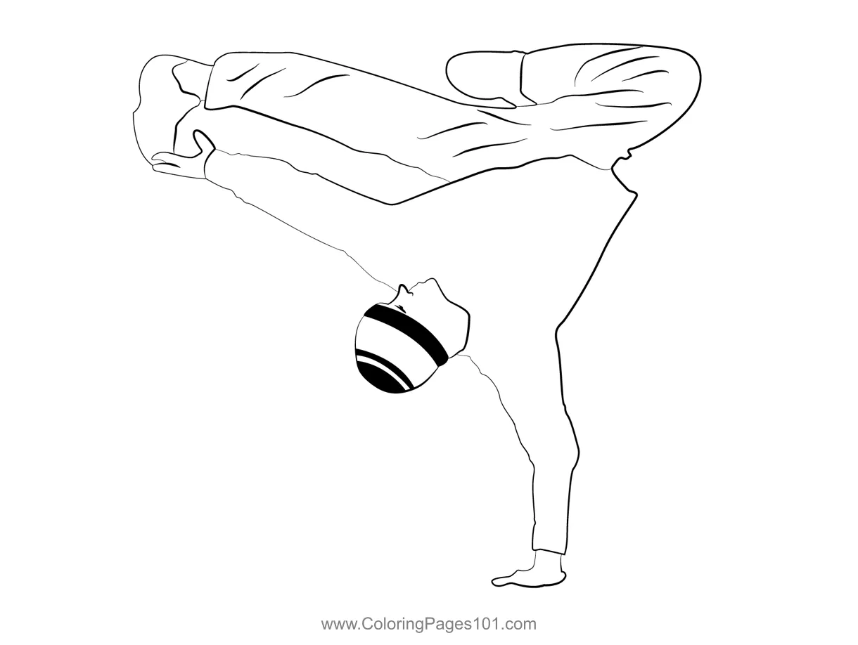 Hip hop dancer coloring page for kids free dancers printable coloring