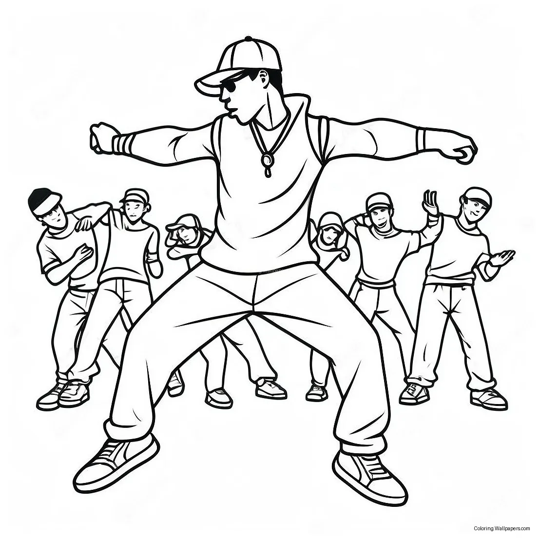 Cool hip hop dancer coloring page 2921-2337