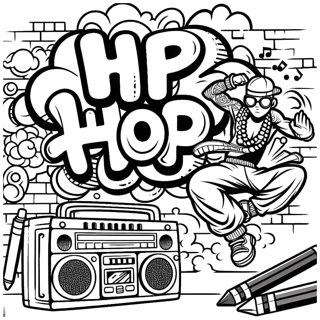 Hip hop coloring pages coloringlib