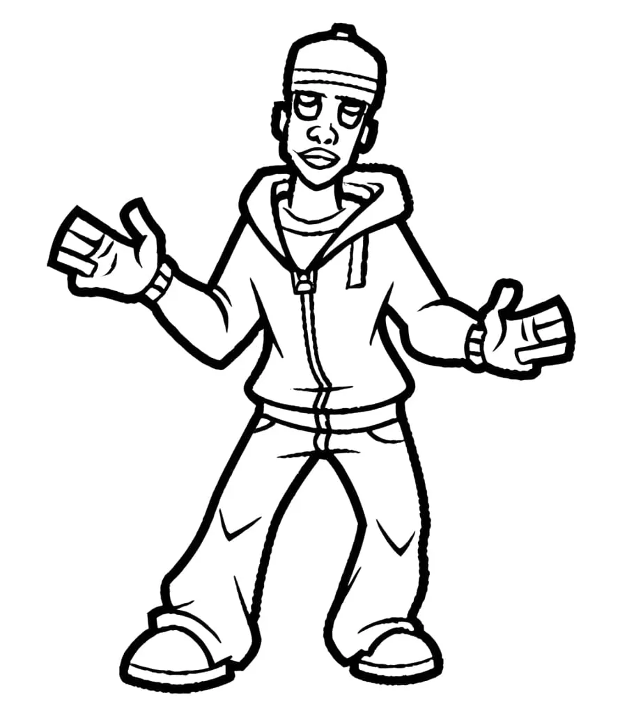 Hip hop dancer coloring page download, print or color online printable coloring page