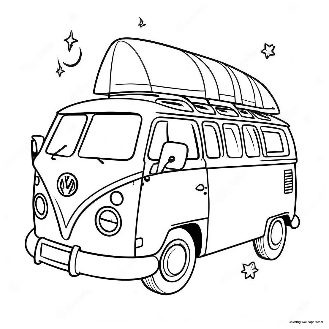 Hippie Van Coloring Page (48093-38023)