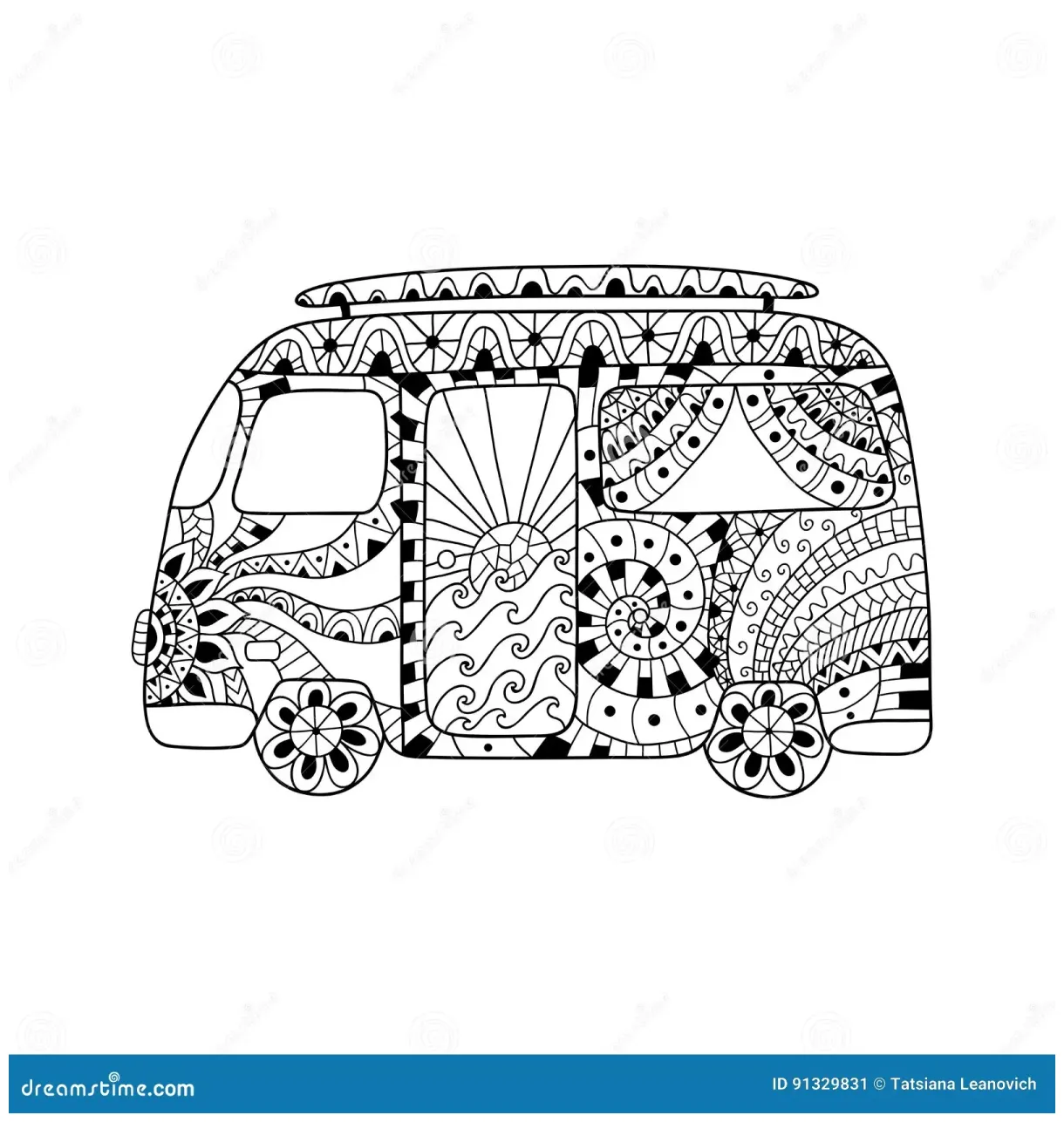 Hippie Van Coloring Page / Hippie Vintage Car A Mini Van For Adult Anti