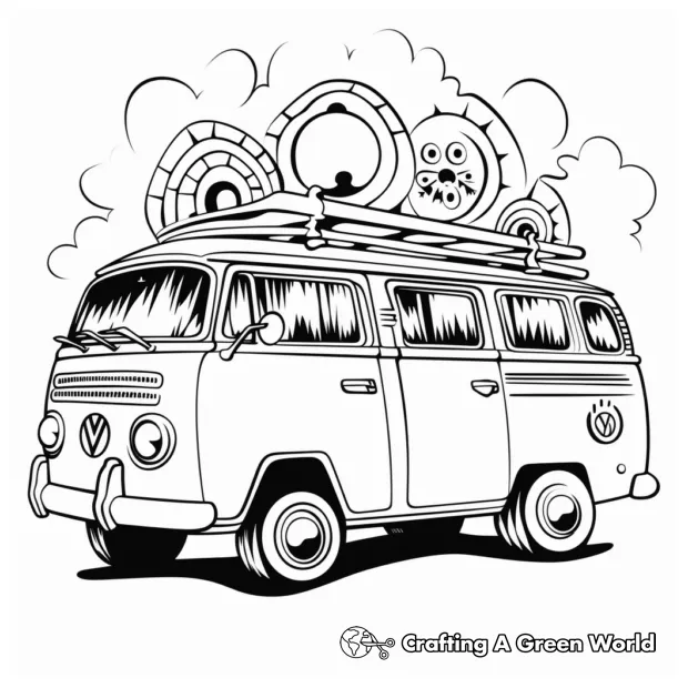 Hippie Van Coloring Pages - Free & Printable!