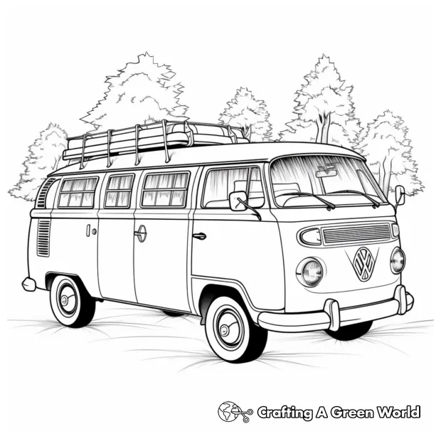 Hippie Van Coloring Pages - Free & Printable!