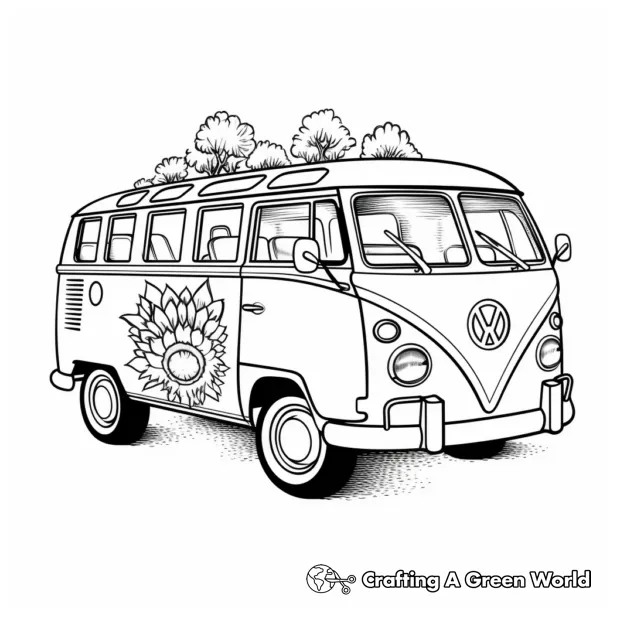 Hippie Van Coloring Pages - Free & Printable!