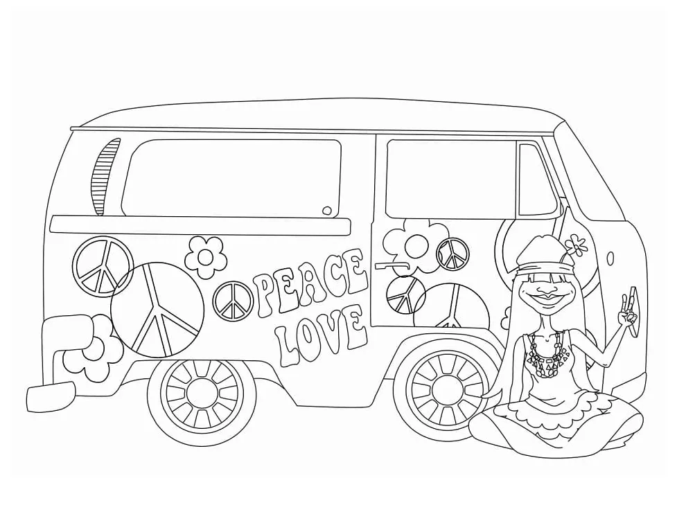 Hippie coloring pages - ColoringLib