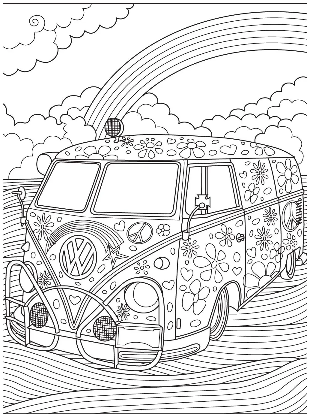 Hippie Van Coloring Pages at GetColorings.com | Free printable
