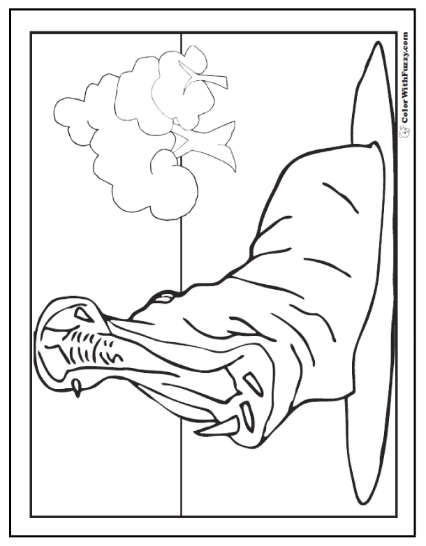 Hippo coloring pages h is for happy hippo