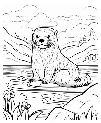 Hippopotamus Coloring Page Stock Photos, Images and Backgrounds for