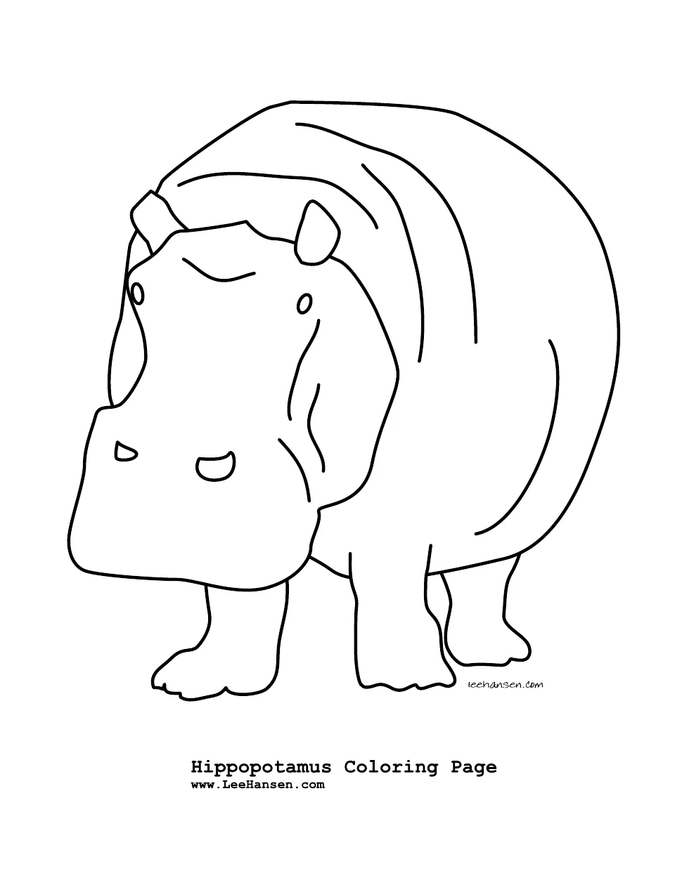 Hippopotamus Coloring Page Download Printable PDF | Templateroller