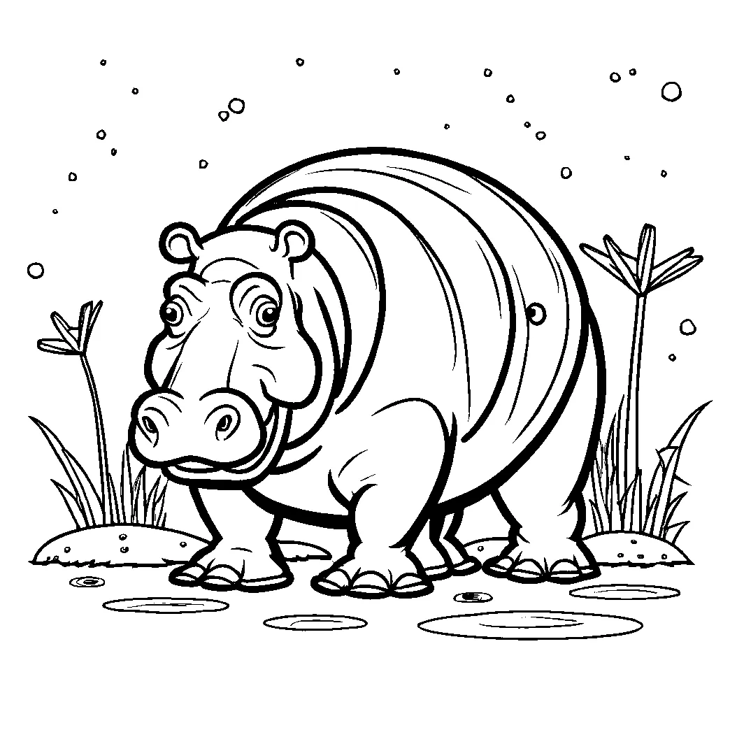 Hippopotamus coloring page Lulu Pages