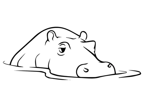 Hippopotamus coloring page | Free Printable Coloring Pages
