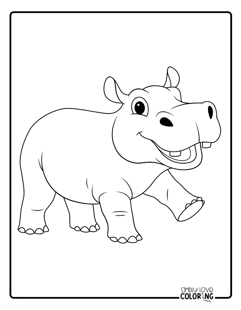 Hippopotamus Coloring Pages (Free PDF Printables) - Simply Love Coloring