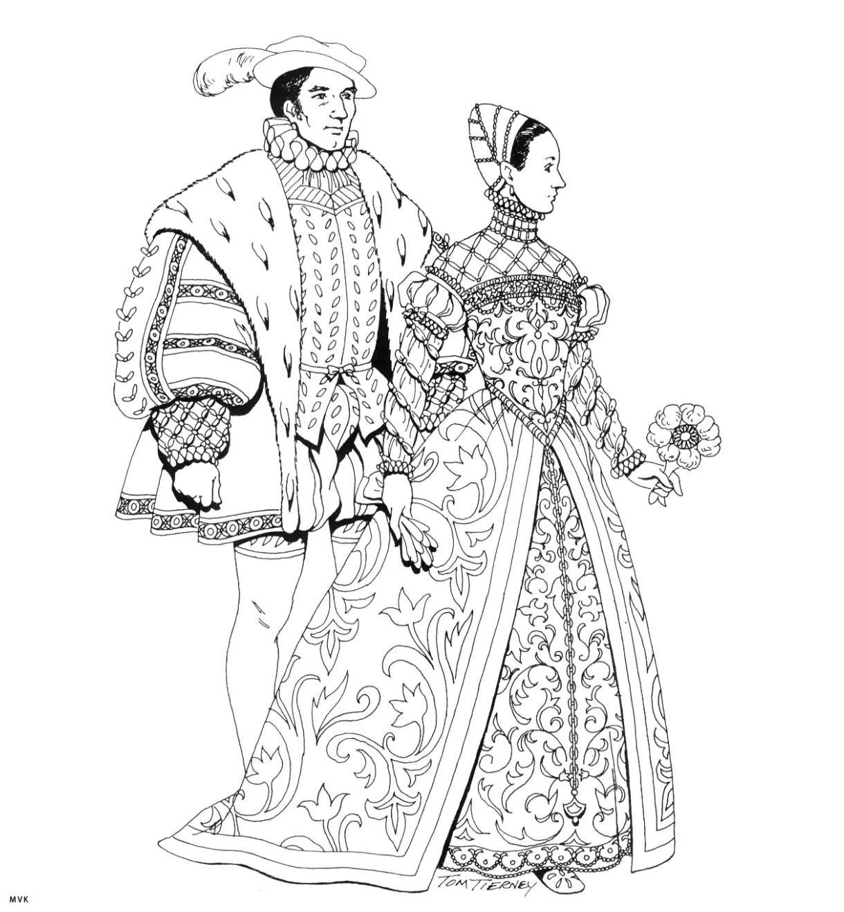 Historical fashion coloring pages download and print for free
