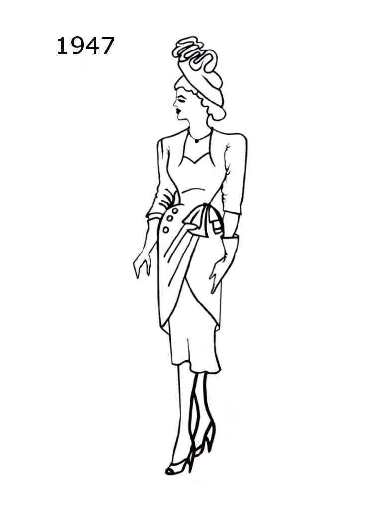 Historical fashion coloring pages