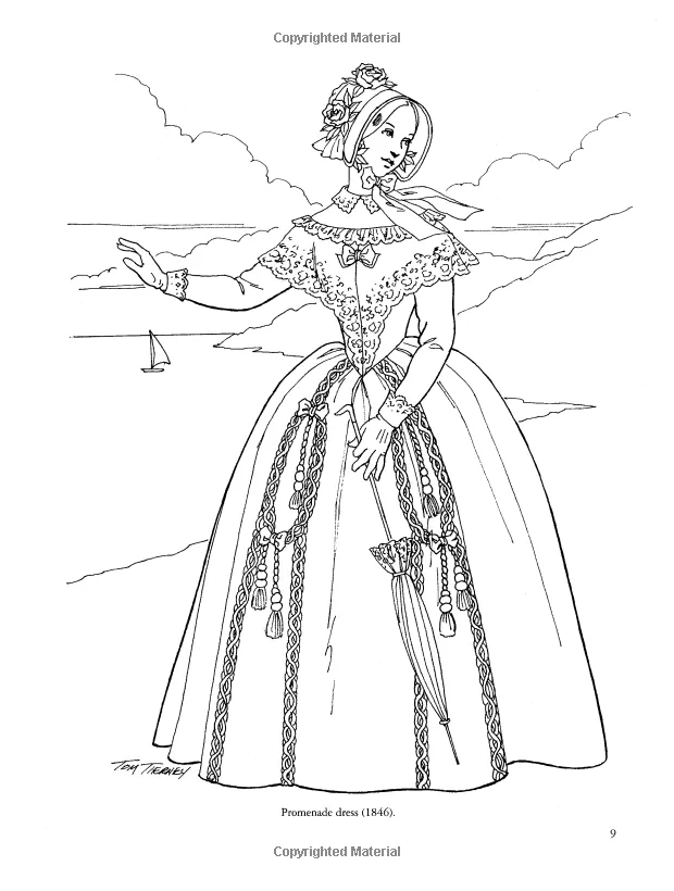 Historical fashion coloring pages ~ kids coloring pages