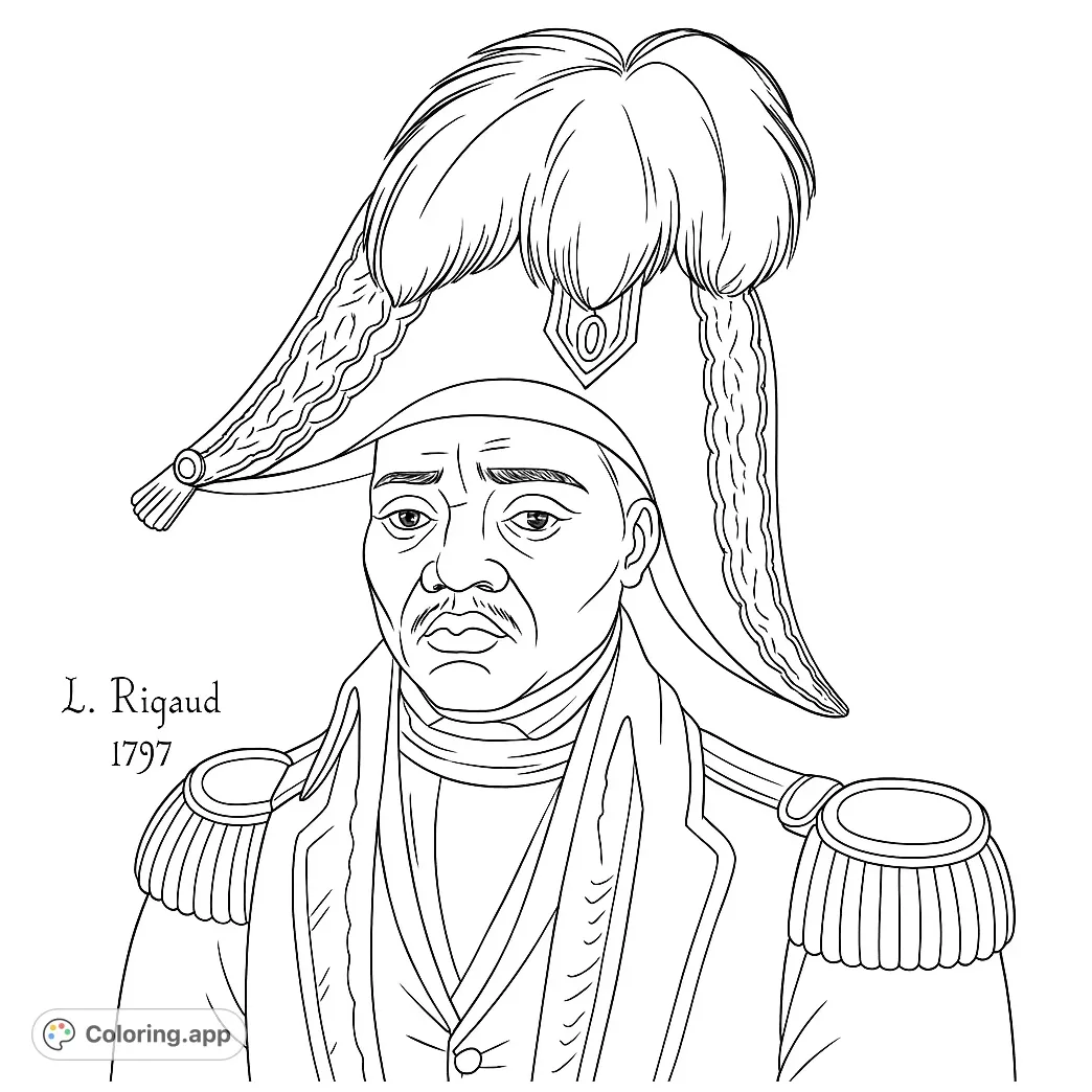 Historic military figure portrait coloring.app