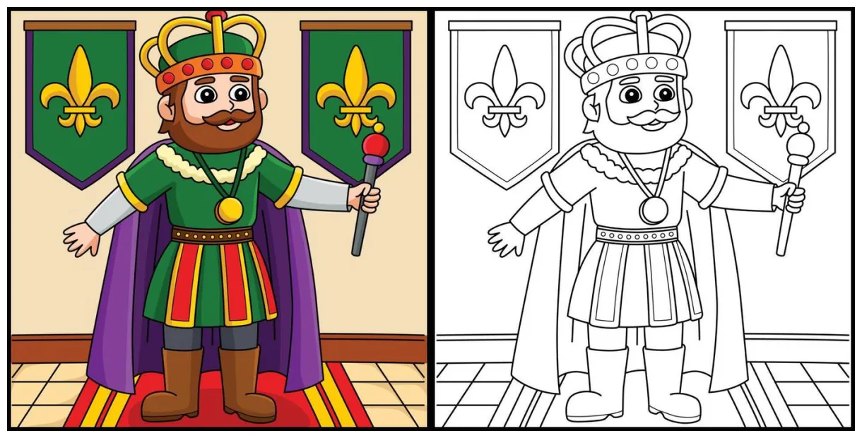 King Coloring Page Vector Art, Icons, and Graphics for Free Download