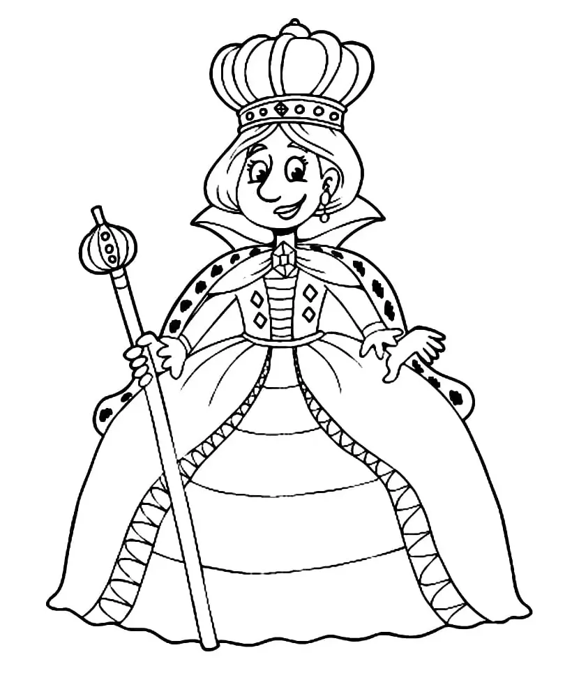 Queen 2 Coloring Page - Free Printable Coloring Pages for Kids