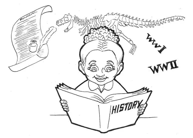 Coloring page studying history free printables img 9235