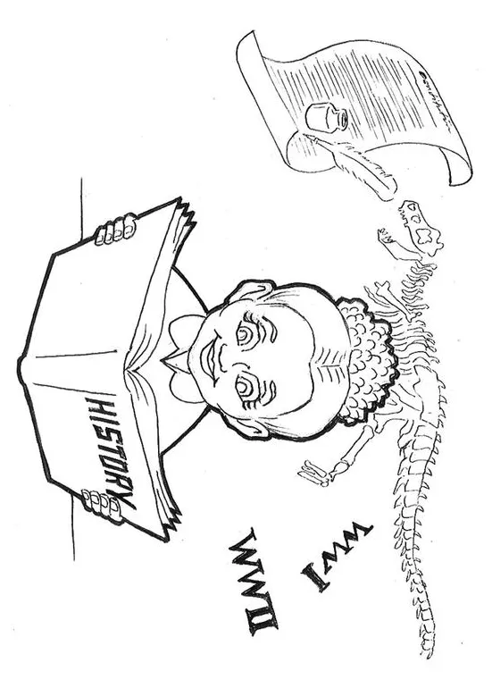 Coloring page studying history free printables img 9235