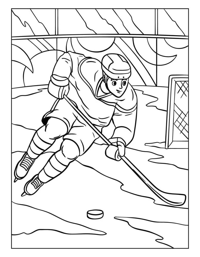 Hockey coloring vector art, icons, and graphics for