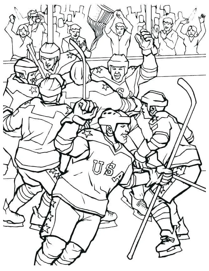 A hockey match coloring page download, print or color online for free
