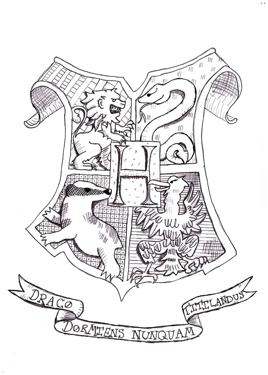 Hogwarts crest coloring page coloring home