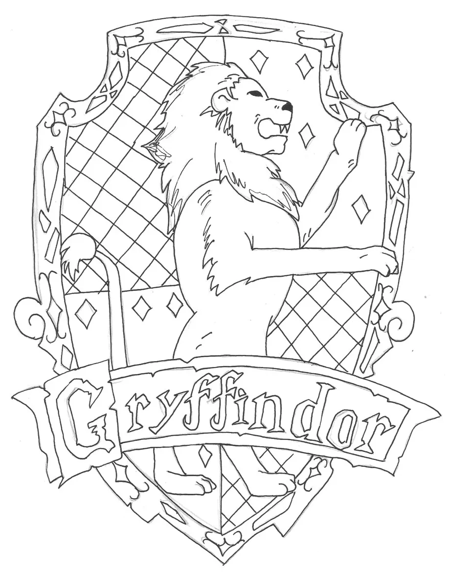 Hogwarts crest coloring page coloring home