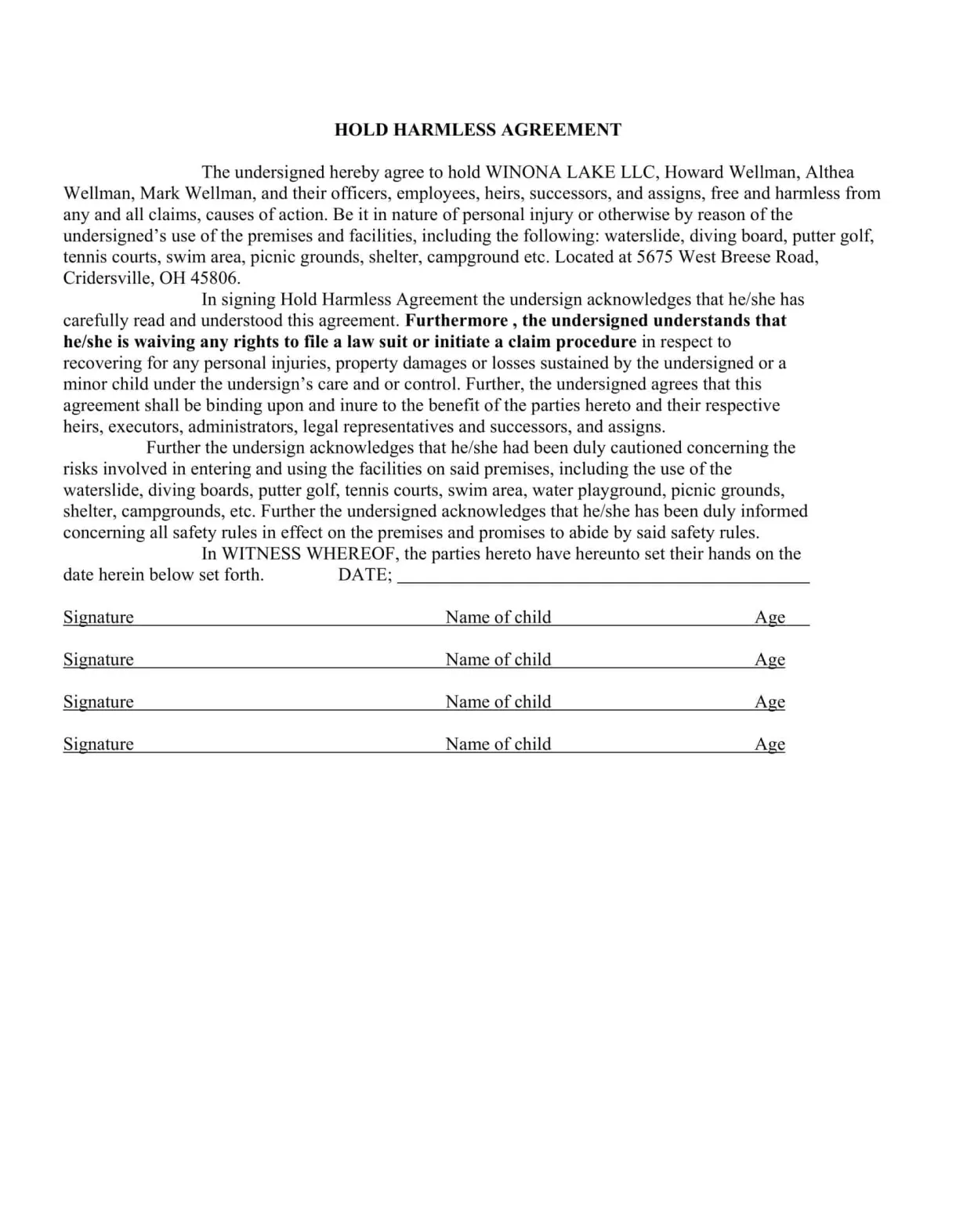 Free Printable Hold Harmless Agreement Templates [PDF, Word] Real Estate