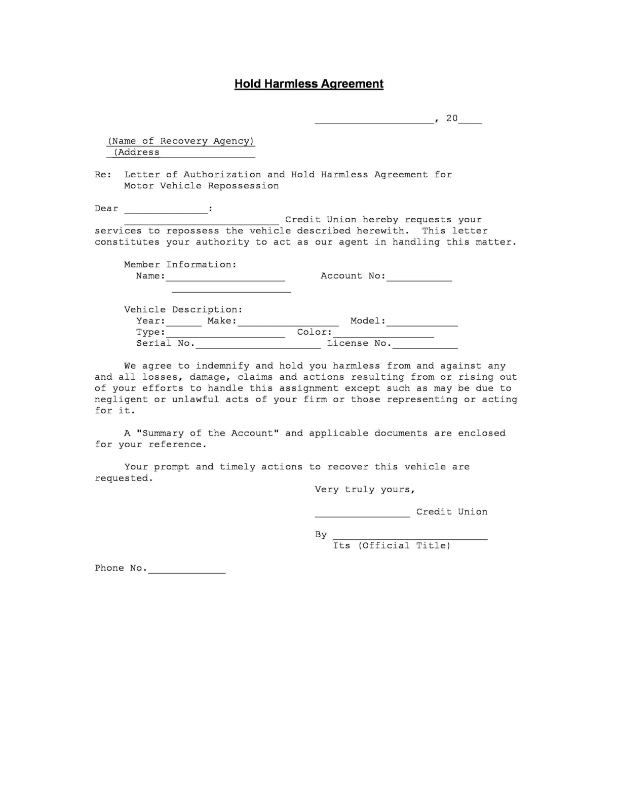 40+ Hold Harmless Agreement Templates (Free) ᐅ TemplateLab