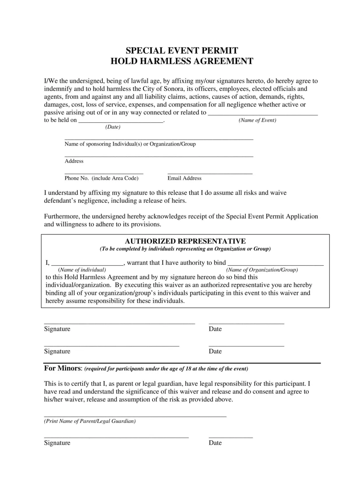 Free Printable Hold Harmless Agreement Templates [PDF, Word] Real Estate