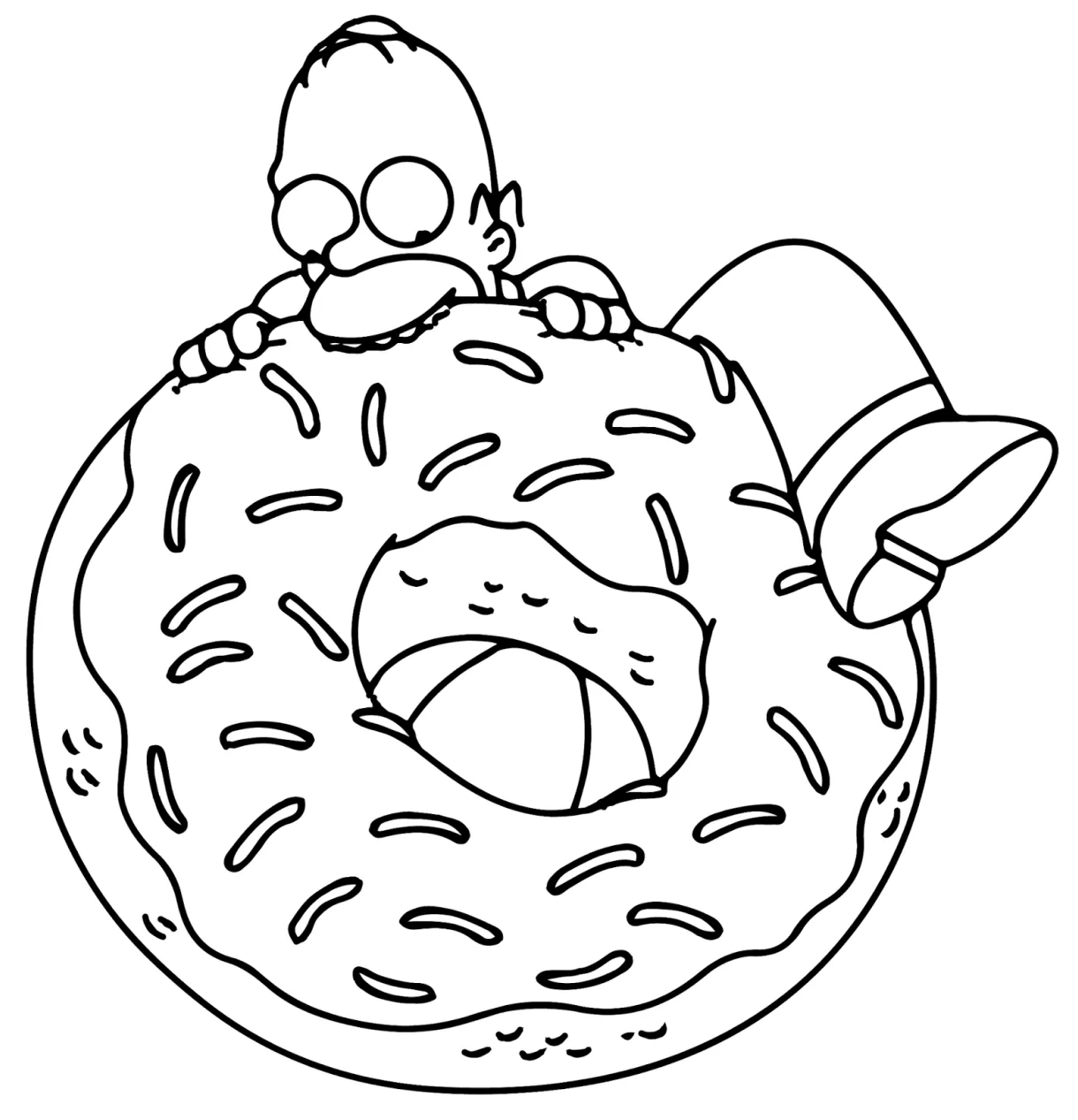 Homer Simpson Coloring Page - Coloring Home