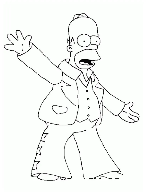 Homer Simpson coloring page - ColouringPages