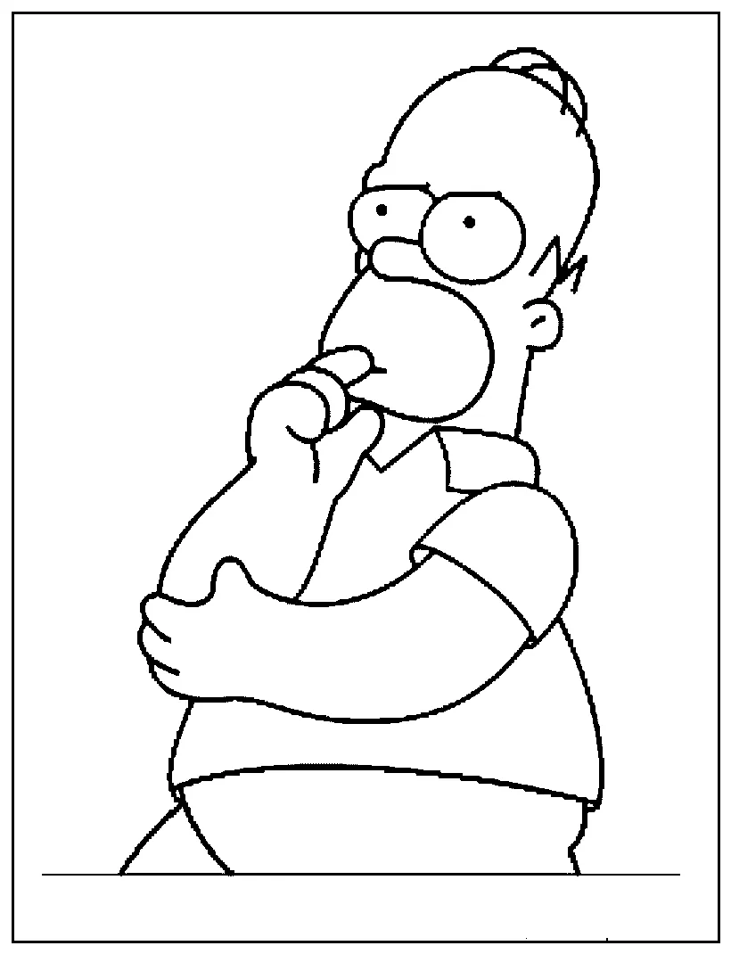 Homer Simpson Coloring Page - Coloring Home
