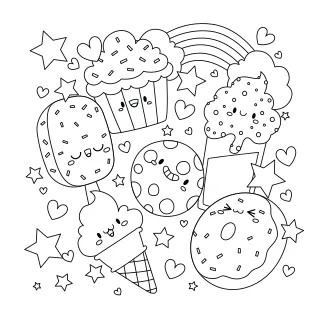 Donut Coloring Pages - Printable - Kids Drawing Hub